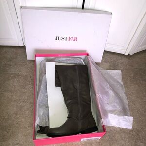JustFab Grey Georgie Riding Boots